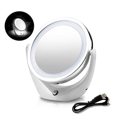 Double-Sided Lighted Makeup Mirror