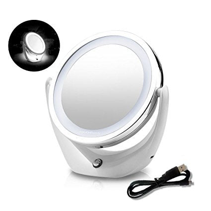 Double-Sided Lighted Makeup Mirror