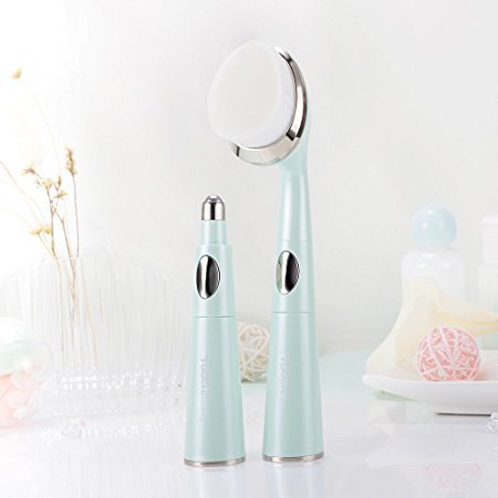 Sonic Vibration Eye Massager & Soft Facial Cleansing Brush