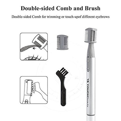 Electric Facial Hair Trimmer with Eyebrow Attachments