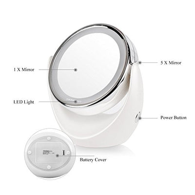 Double-Sided Makeup Mirror with LED Lights
