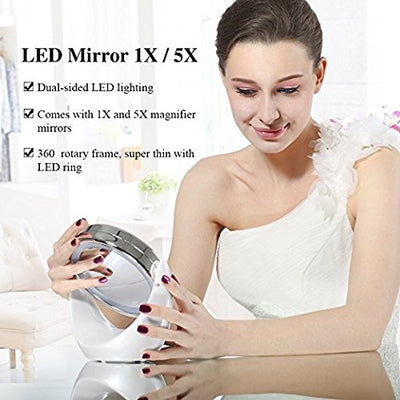 Double-Sided Makeup Mirror with LED Lights