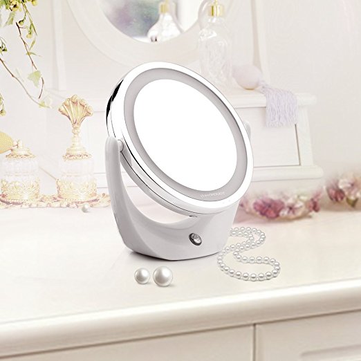 Double-Sided Lighted Makeup Mirror