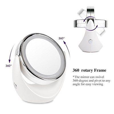 Double-Sided Makeup Mirror with LED Lights