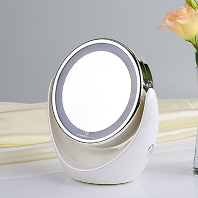 Double-Sided Makeup Mirror with LED Lights
